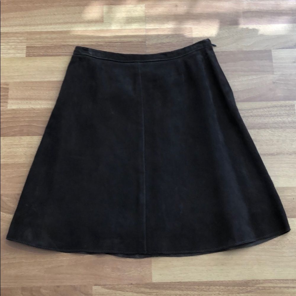 Dolce Gabbana J&ANS brown leather suede  Y2K 90s skirt 38